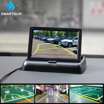 Smartour do Carro 1080P Inteligente e Dinâmica Trajetória de Guia de Movimento de Estacionamento Linha de Visão Traseira Backup Inversa Faixas Câmera Para o Monitor