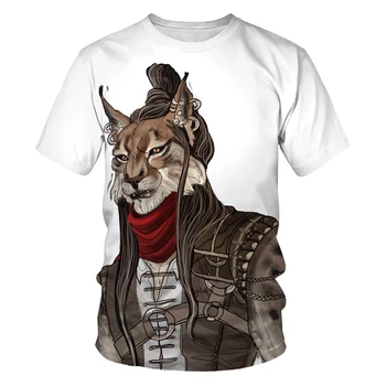 Verão, homens e mulheres T-shirt, jaqueta 3d tigre impresso T-shirt de roupas