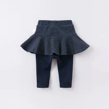 DBM14800-2 dave bella outono bebê meninas de moda drapeado sólido calças crianças comprimento total de crianças calça infantil criança calças