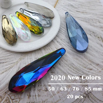 50/63/76/85mm prismas de cristal arco-íris pingentes de lustre acessórios da lâmpada peças de cortina de suspensão de vidro metalizado gotas banhado AB