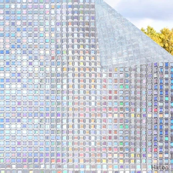 O vidros 3D Não Cola Estático Decorativos Janela de Privacidade do arco-íris Filmes para Vitrais Película Auto-Adesiva Anti-UV Vidro Adesivo Htv