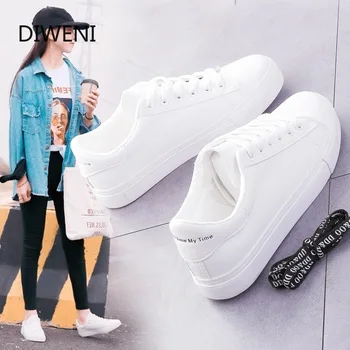 Preto Tênis Branco Mulher De Sapatos De Lona Mulher Moda Vulcanizar Sapatos De Verão Casual Zapatillas Mujer Quatro Estações Do Ano 2020