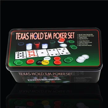 200 Bacará fichas de Negociação Conjunto de Fichas de Poker-Mesa de Blackjack Pano - 2 Blinds - Revendedor - 2 Cartas de Poker - Com Presentes