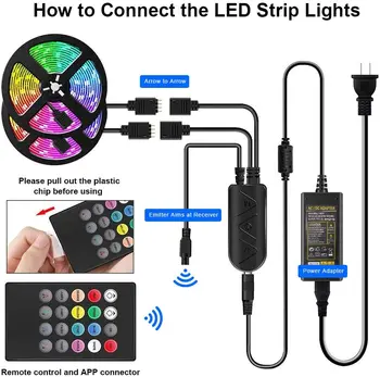 20M Bluetooth, Controlador de LED Strip RGB Luces Fita SMD5050 DC24V DIODO emissor de Luz de 15m de Diodo Fita Flexível com Ehome Luz de Controle de APLICATIVO