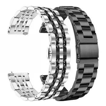 Para o galaxy watch active 2 44mm bandas de 20mm em aço inoxidável bracelete em metal pulseira pulseira para samsung galaxy watch active2 40mm