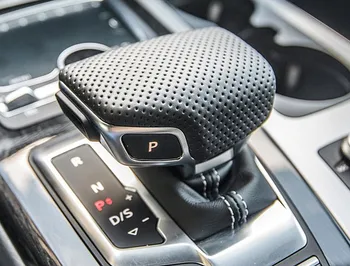 Couro preto soco, tecla shift, caixa de velocidades de capa, a mudança esporte aplicar Audi 2017 A4 A5 Q7 4M1 713 139F