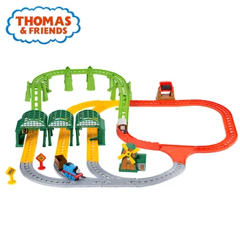 Original Thomas Trem Elétrico de Brinquedo de Plástico Ferroviária Construção de Pista de Carro de Brinquedo Para Crianças Coleção Trem Thomas e seus Amigos DNR41