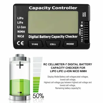Casa Digital Capacidade da Bateria Verificador de RC CellMeter-7, bateria Li-ion Bateria de Nicd NiMH Testador de Verificação de Célula Medidor