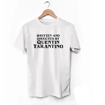 Escrito Por Quentin Tarantino T-Shirt Das Mulheres Hipster Engraçado Tees Filme De Terror T-Shirts Fã De Cinema De Verão, Em Torno Do Pescoço T-Shirt Femme