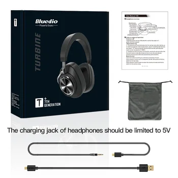 Bluedio T7 Além de Fones de ouvido sem Fio Bluetooth Fone de ouvido Com Microfone Slot para Cartão Micro SD Cancelamento Ativo de Ruído Fones de ouvido