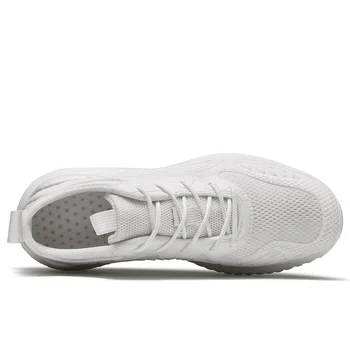 FEOZYZ Respirável Leve Unisex Tênis Tênis Branco Mulheres Homens Plus Size 35-48 de Fitness Jogging Sapatos de Desporto