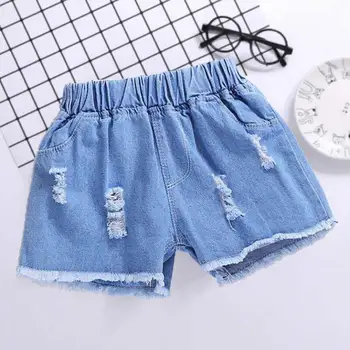 O bebê meninas shorts 2-11T crianças verão calças jeans da moda meninas de calças hop calça crianças de equipamento bonito meninas trajar calças