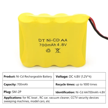 1 2 4 8pcs/monte 4,8 V 700mAh Controle Remoto Brinquedos Elétrico do brinquedo de segurança de instalações eléctricas de brinquedo NI-CD AA bateria bateria de grupo