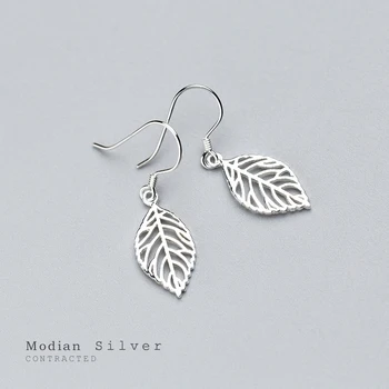 Modian Real de 925 Silver Árvore Deixa Cair os Brincos para Mulheres Simples Dangle Brincos de Luxo Pendientes Accessries