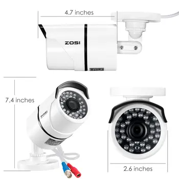 ZOSI 2.0 mp Full HD 1080P Câmeras de Vigilância Forte Infravermelho HD de 1080P-TVI Câmera de Segurança, Câmera do CCTV Câmeras de Vídeo
