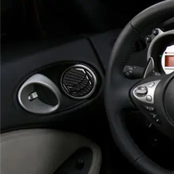 Real de Fibra de Carbono, Carro de Ar Condicionador de ar Porta de Saída Adesivo Para Nissan 370Z Z34 de 2009-sobre a Modificação dos Acessórios do Carro