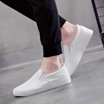 2019 a Primavera e o outono Branco Casual Sapatos Masculinos da Moda as Sapatilhas Sapatos Calçados masculinos Rua Legal de Calçados Flats Homem Sapatos U9-08
