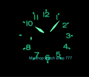 44mm nenhum logotipo Asiático 6497 17 jóias Mão Mecânica movimento do Vento relógio masculino luminosos relógios Mecânicos relógio do Piloto pa87-p8
