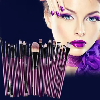 20-peça de maquiagem escova conjunto de fundação blush sombra de olho lip makeup kit de escova