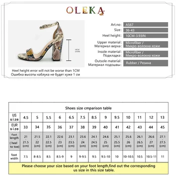 OLEKA de Moda de nova cobra padrão de sandálias de salto alto sapatos femininos de festa sexy estilo Muito bonito e adequado para sapatos femininos