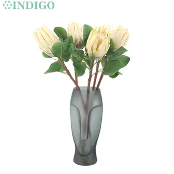 INDIGO - Protea cynaroides Grande Tamanho Real Toque África do Sul, Flores Artificiais Flores de Casamento Festa Eventos Frete Grátis