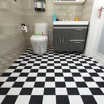 Adesivos de chão papel de parede casa de banho impermeável adesivos 3d papel de parede de ladrilhos quarto, cozinha piso antiderrapante adesivos de parede