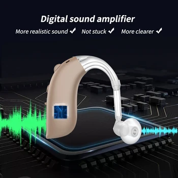 Bateria recarregável de Ouvido em aparelhos Auditivos Dispositivo de Audição BTE Audifonos Amplificador de Som de prótese Auditiva para O Idoso Audiência Amplificador