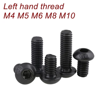 Mão esquerda parafusos de rosca M4 M5 M6 M8 M10 M12 Grade10.9 ISO7380 Hex soquete botão parafuso de cabeçote