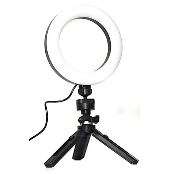Mini Tripé Mini Selfie Anel de Luz de Dimmable do ambiente de Trabalho da Lâmpada LED de Vídeo Anel de Luz Para YouTuber Foto de Estúdio de Fotografia