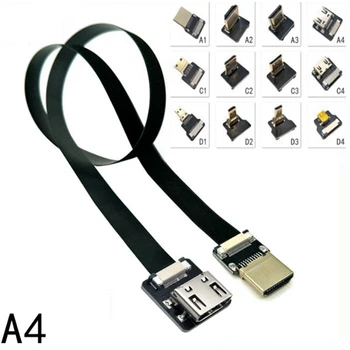 A4 MiniHDMI Até Angular FPC Mini HDMI, Tipo C para HDMI de UM Tipo Masculino Feminino FPV HDTV Cabo Flat para Multicopter Fotografia Aérea