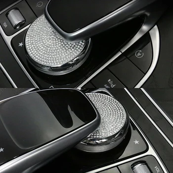 De carro do Centro de Controle do Mouse Botão Multimédia Tampa de Cristal com Botão de Ajuste de Tampa de acabamento Para Mercedes Benz C E GLC Classe W205 W213 X253