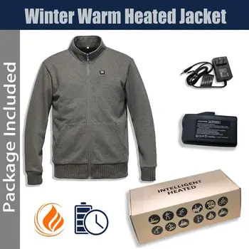 Elétrica Bateria Aquecida Homens Jaqueta de roupas 7.4 V 5200mAh 3 Níveis de Controle de Temperatura para o Inverno Quente