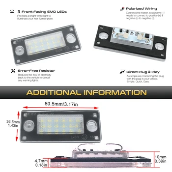 2x Livre de Erro LED Traseiro Placa com o Número Luz Para Audi A4 S4 Avant 1999~2001 RS4 B5 A3 2001~2003 Estilo Carro Acessórios Peças