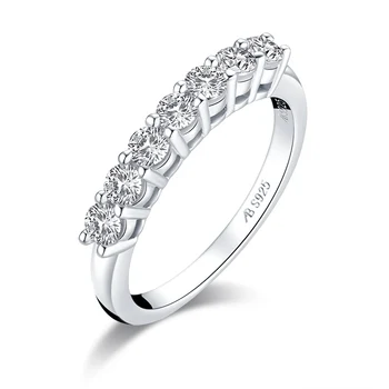 ANZIW da forma 925 Prata Esterlina Banda Anéis de acoplamento das Mulheres Simulado Diamante de Casamento de Prata de Noiva Banda Jóias Anéis