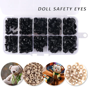 1Pack 6-12mm Preto Olhos Oval, o Nariz de Boneca de Artesanato Plástico de Segurança Olhos para o Ursinho de Pelúcia Brinquedos de DIY Amigurumi Boneca Acessórios