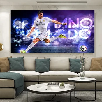 O Jogador de futebol Cristiano Ronaldo Parede de Lona da Pintura de Cartazes e Impressões de Arte de Parede de Imagem para a Sala de Casa Decorativa