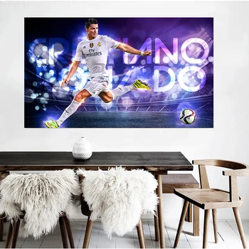 O Jogador de futebol Cristiano Ronaldo Parede de Lona da Pintura de Cartazes e Impressões de Arte de Parede de Imagem para a Sala de Casa Decorativa