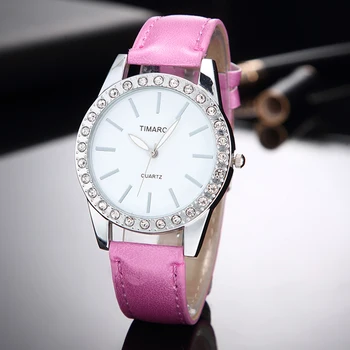 Mulheres Relógios de 2020, A Nova moda de pedra de Strass de Relógios Pulseira de Couro cor-de-Rosa Bonito Mostrador Prata Casual Relógio reloj mujer