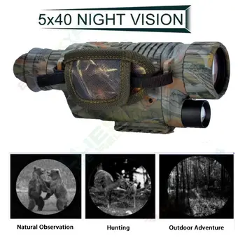 BOBLOV 5X40 Digital Infravermelho de Visão Noturna de Óculos de proteção Monocular 200m Intervalo de Vídeo DVR geradores de imagens para a Caça Dispositivo de Câmera