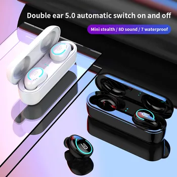 Mini sem Fio Duplo de Telefone do Ouvido Bluetooth 5.0 Impermeável Fone de ouvido Sports Fitness Fone de ouvido Com 400mAh Caso de Carregamento