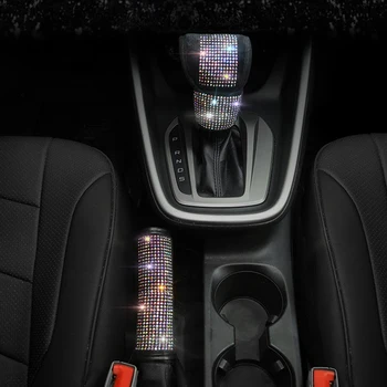 Bling Strass Cristal Colorido Carro do cinto de segurança capa de almofada de cobertura de volante Auto Acessórios de Interiores Mulheres