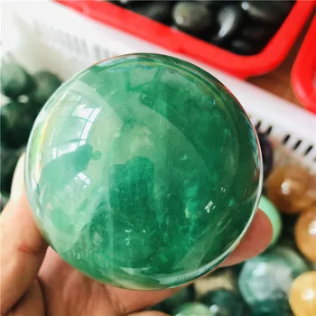 6cm Natural verde flúor bola de cristal família bola decorativa Halloween presente de Natal