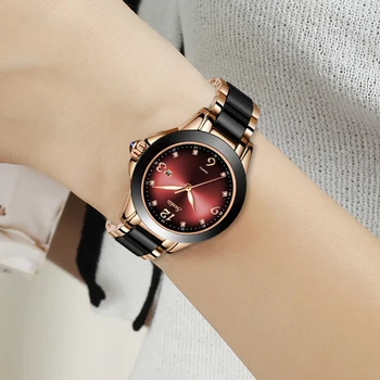 2021 SUNKTA Marca de Moda Assistir a Mulher de Luxo Cerâmica E Liga Analógico Pulseira relógio de Pulso Relógio Feminino Montre Relógio Relógio