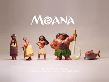 Disney Princesa Moana Filme 6-7cm de Ação Q versão do Modelo Figura Anime Decoração de PVC Coleção Estatueta modelo de Brinquedos para crianças