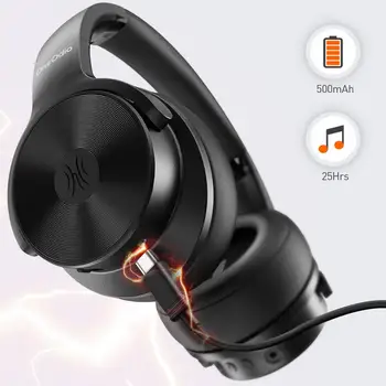 Oneodio A30 Cancelamento Ativo de Ruído Fones de ouvido sem Fio Através de Ouvido Bluetooth 5.0 Fone de ouvido Com Graves Profundos CVC 8.0 Claro Mic de Viagens