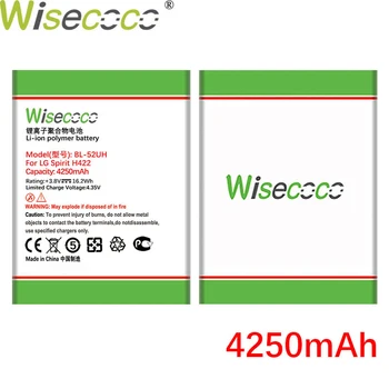Wisecoco 4250mAh BL-52UH Bateria Para LG Espírito H422 D280N D285 D320 D325 DUAL SIM H443 Escape 2 VS876 L65 L70 MS323 Telefone Móvel