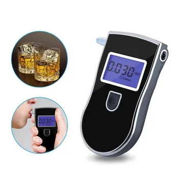 Digital Verificador do Álcool Bafômetro Analisador de Álcool Alcoolémia Detector de LCD Sensor de Álcool Álcool Medidor Com 5 Boca Peças
