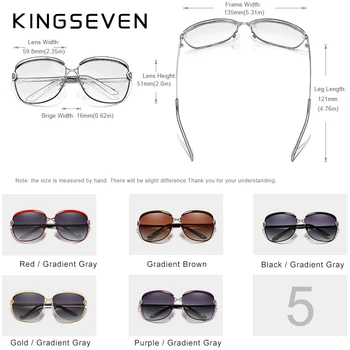 KINGSEVEN 2020 Mulheres de Óculos de Marca de Luxo Óculos degradê Lente Polarizada Rodada de óculos de Sol Borboleta Oculos Feminino