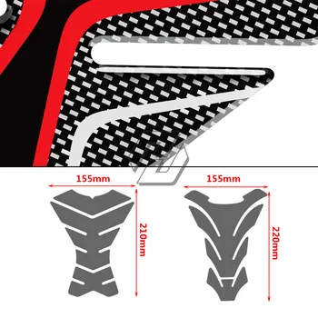 3D Carbono olhar Motocicleta Tank Pad Protector Decalque Adesivos de Caso para a Honda, Suzuki, Kawasaki, Ducati, Aprilia RV4 Itália Bandeira do Tanque