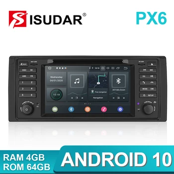 Isudar PX6 Android De 10 Hexa Core de 1 Din Auto Rádio Para BMW Série 5 E39 CANBUS Carro Multimídia de Vídeo, Leitor de DVD GPS de Navegação DSP